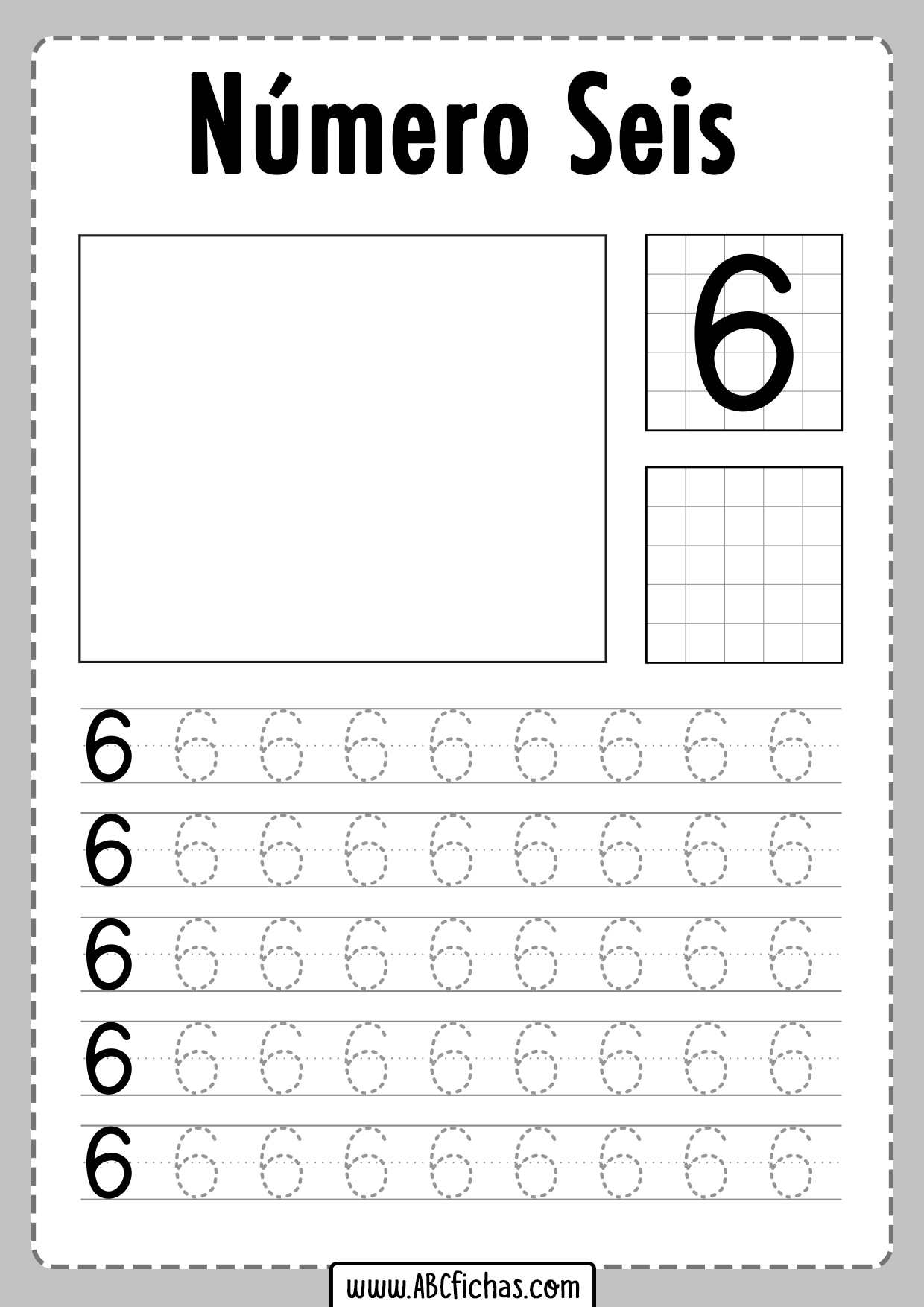 Ficha Del Numero 6 Seis Abc Fichas