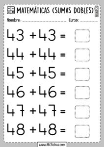 Actividades de Sumas Dobles