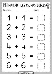 Fichas de Sumas Dobles