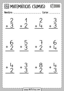 Fichas de Sumas Faciles