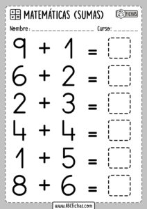 Fichas de Sumas Primer Grado Primaria