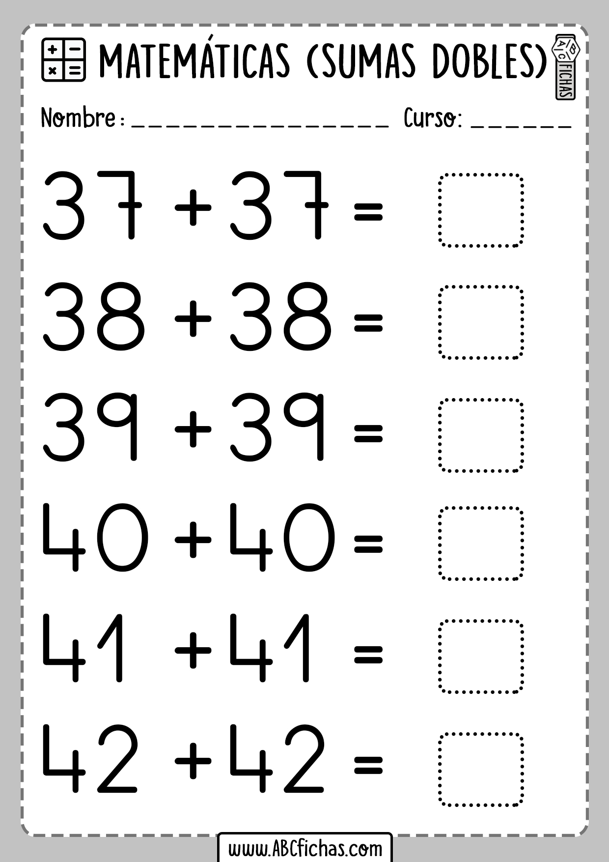 Sumas Dobles Ejercicios de Matemáticas