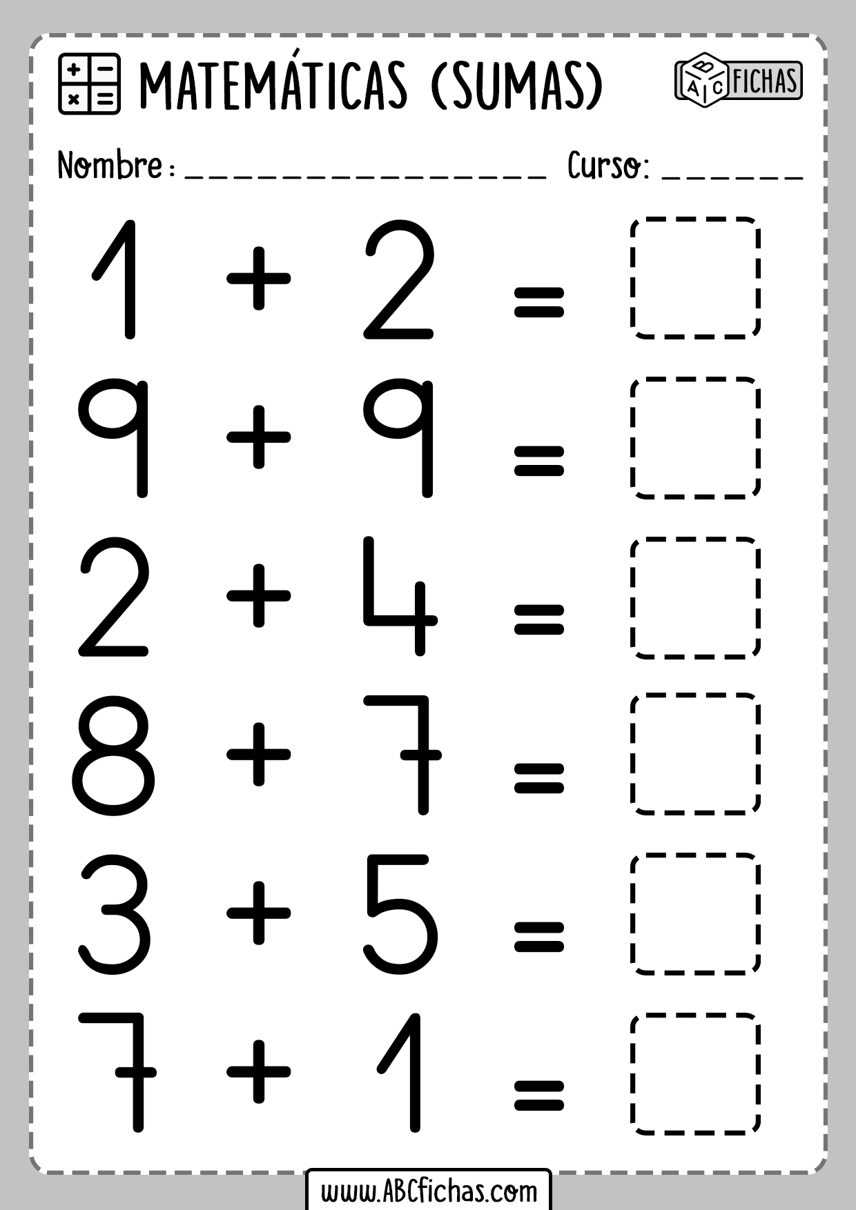 Sumas Faciles de Dos Sumandos