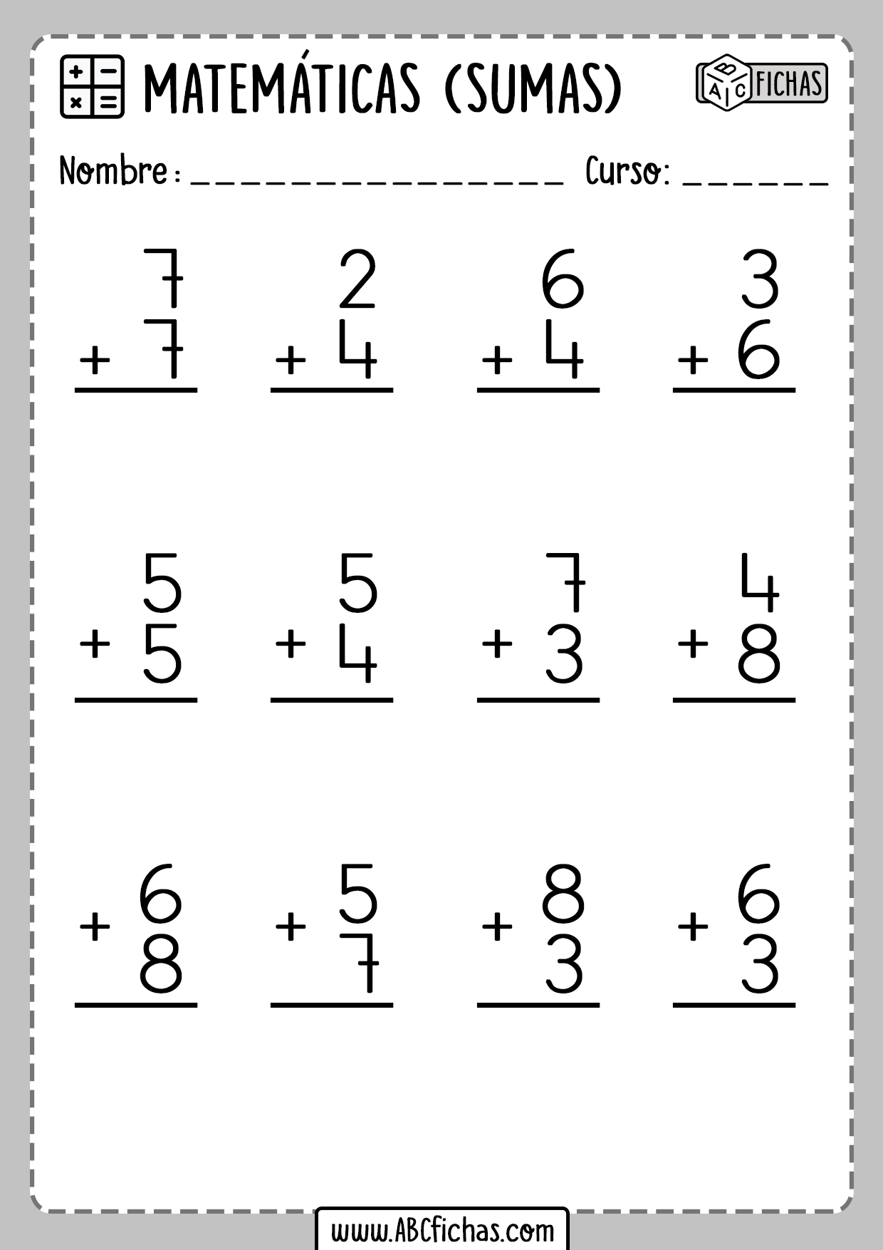 Sumas de 2 digitos