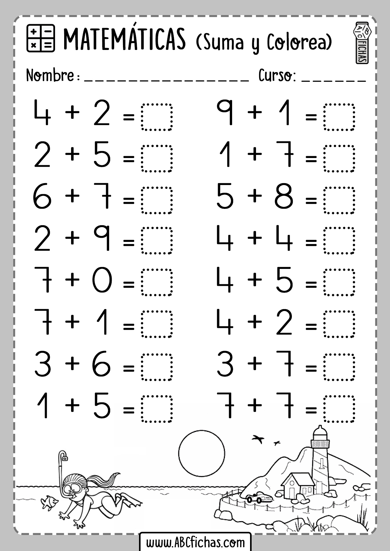 Sumas de dos numeros faciles