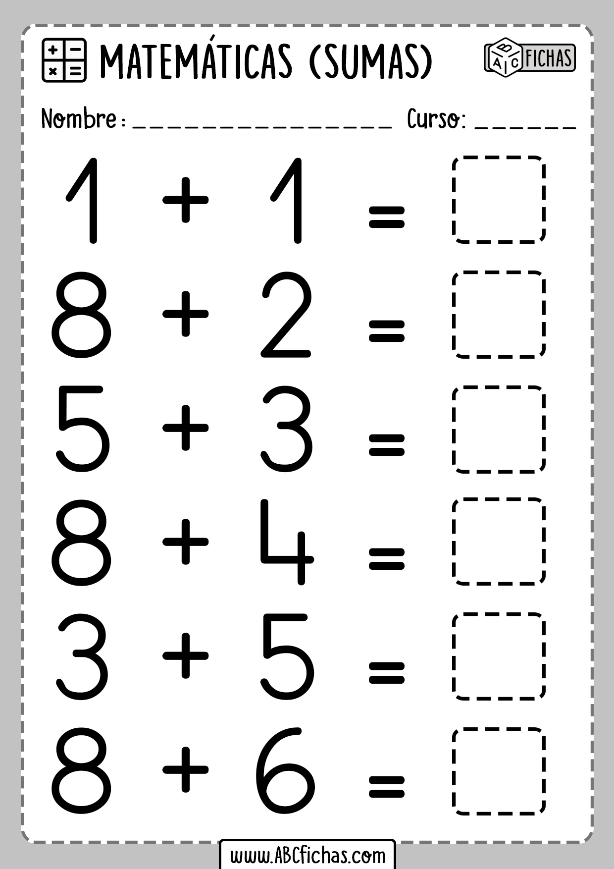 Sumas para Primer Grado