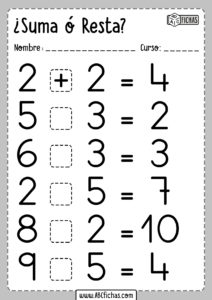 Ejercicios de Sumar y Restar