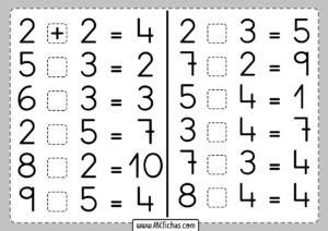 Fichas Aprender a Sumar y Restar