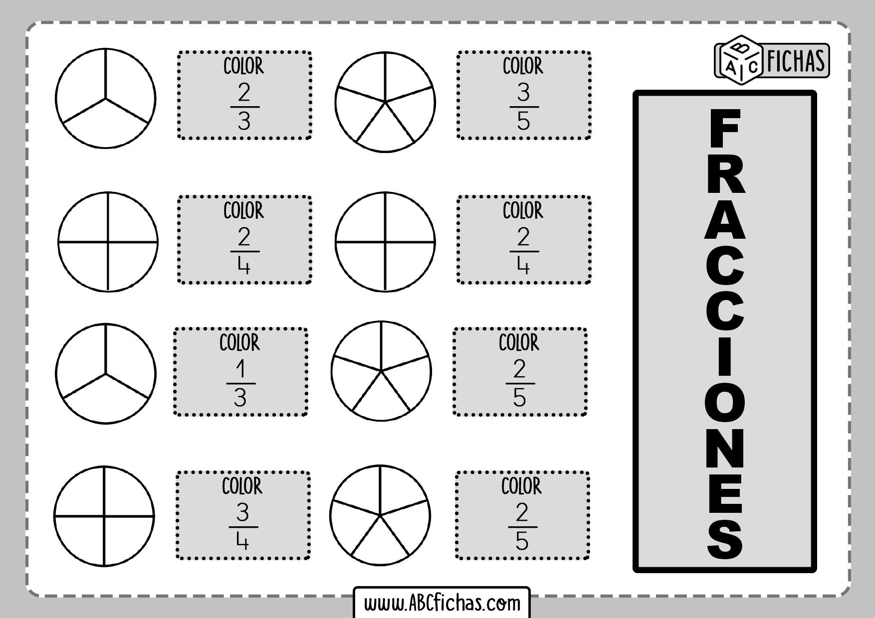 Fichas de Fracciones Matematicas