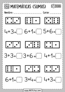 Fichas de Matemáticas para repasar sumas