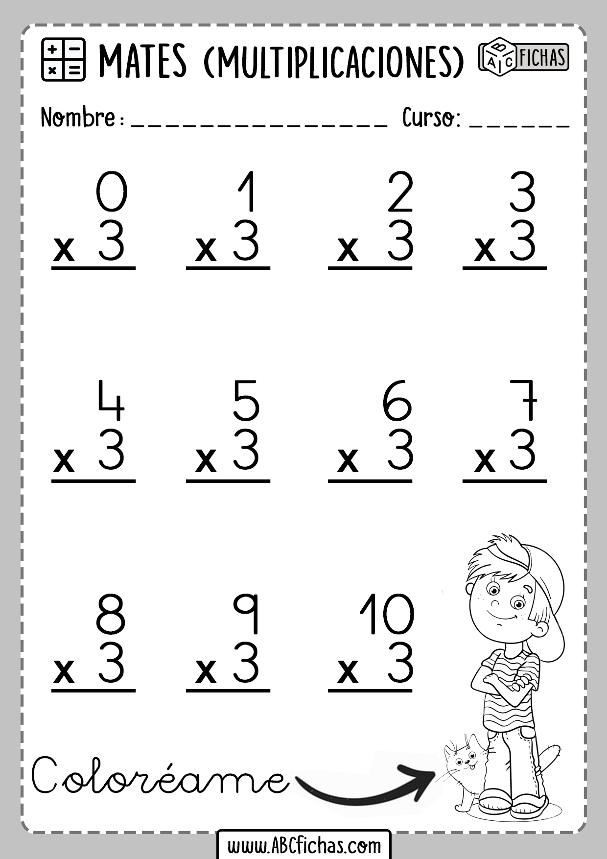 Fichas Tabla Del 4 Fichas de Multiplicaciones para Primaria | Tablas de Multiplicar