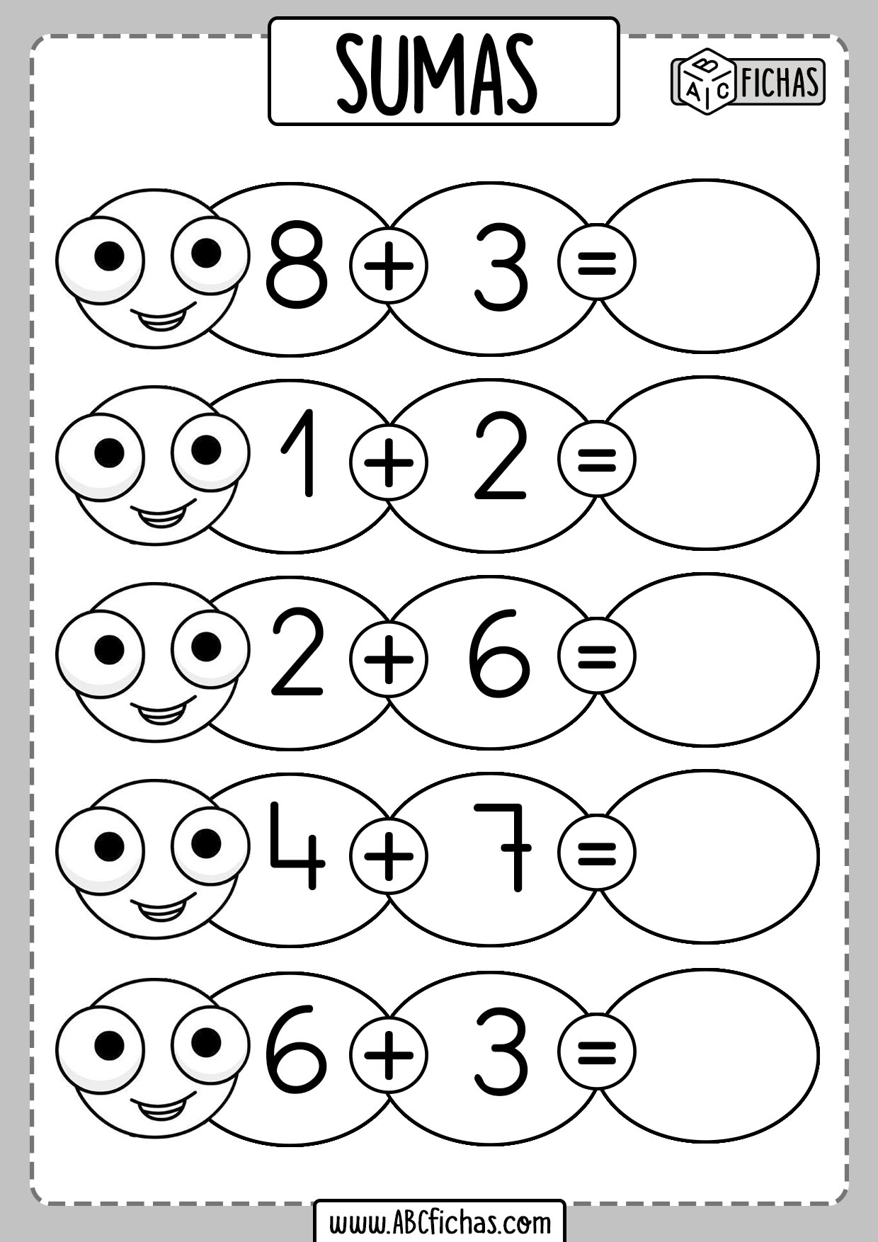 Fichas de matemáticas para repasar Aumas y Restas