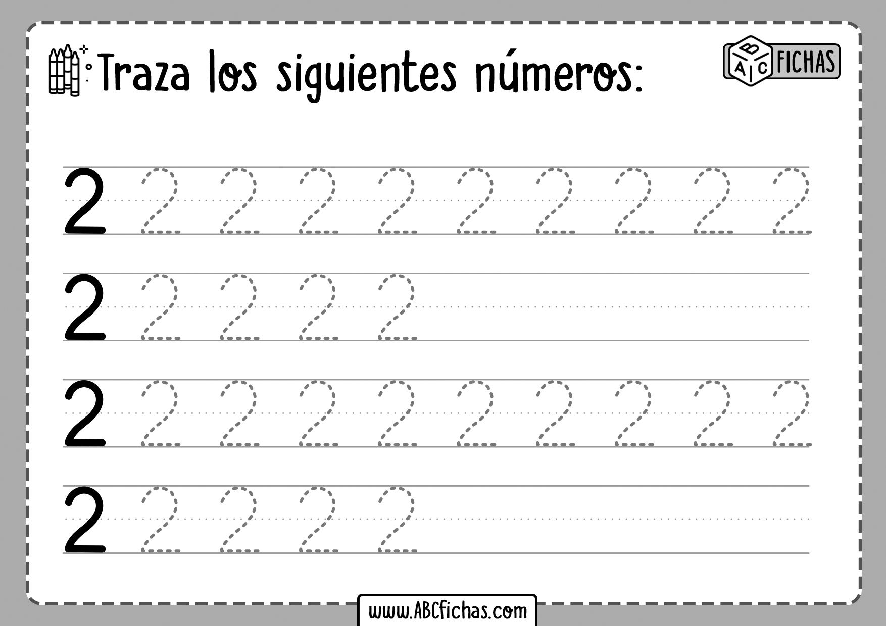 Fichas para aprender a trazar los Numeros