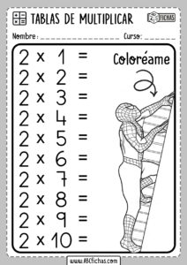 Fichas para repasar las tablas de multiplicar