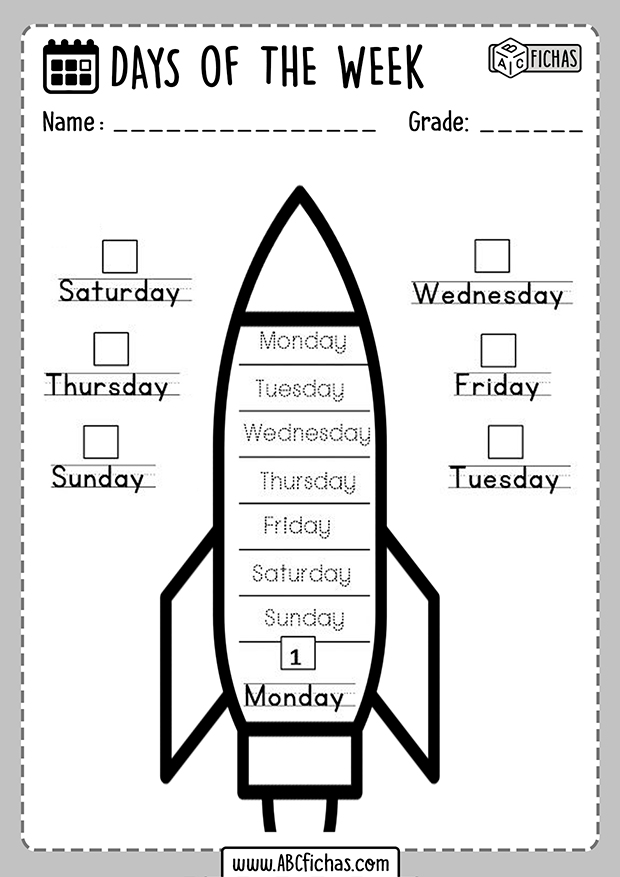 ESL Days Of The Week Worksheet ABC Fichas
