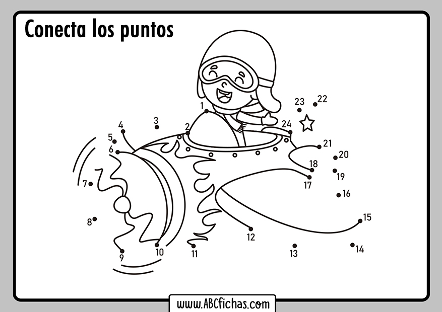 Dibujos de unir puntos para niños