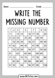 Missing number activity for kids