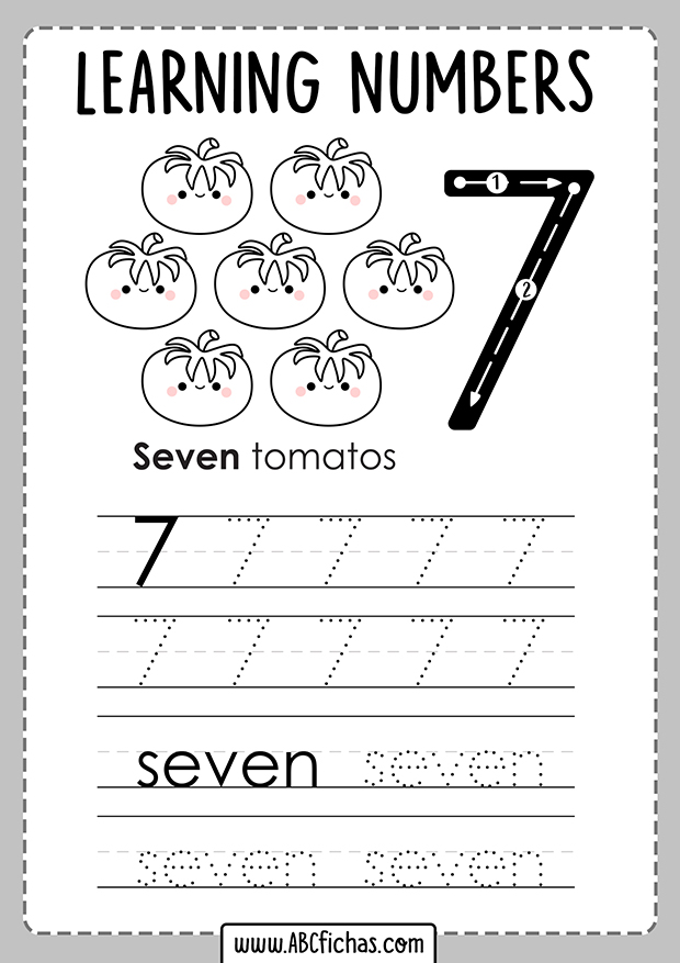 Number tracing for kindergarten kids