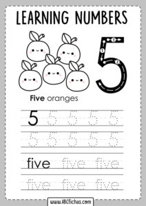 Tracing numbers kindergarten
