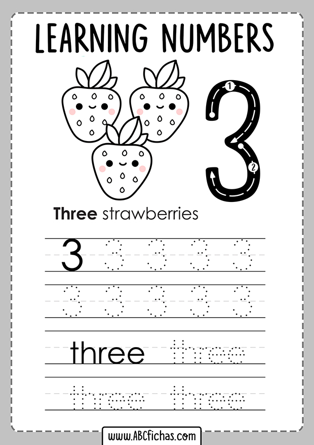 Tracing numbers worksheets 1 to 10 math