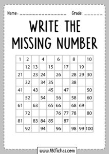 Write the missing number game