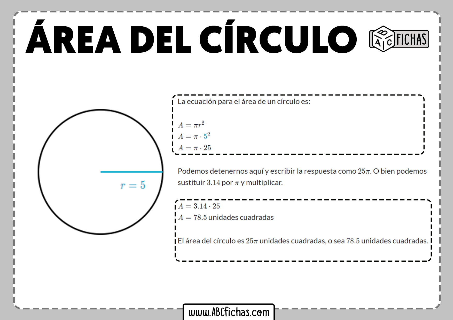 Area circulo formula