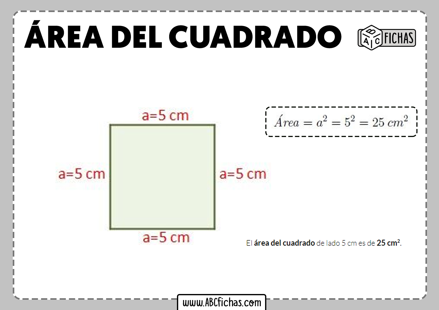 Área de un cuadrado