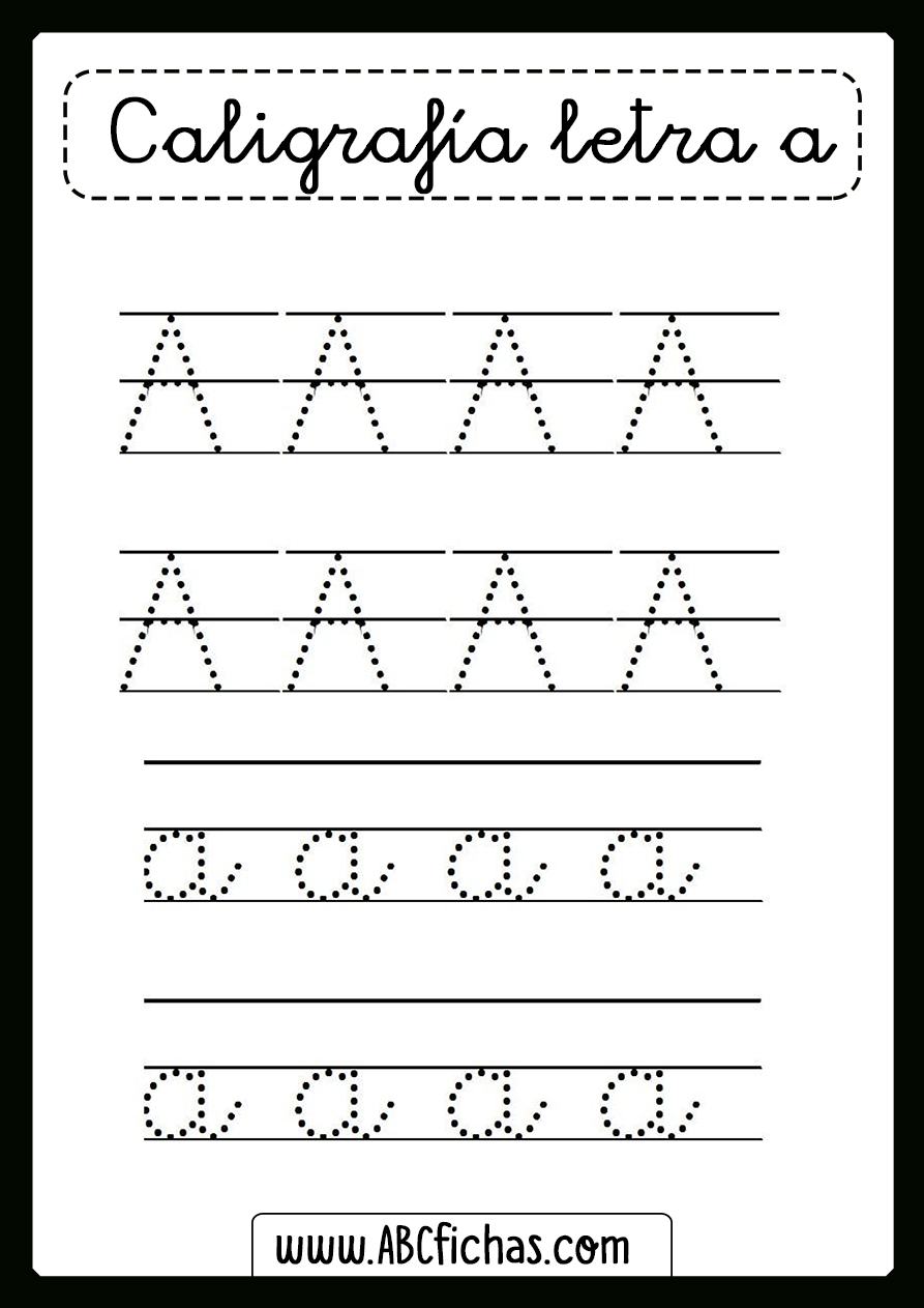 Ficha de caligrafia de la letra a