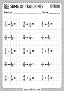 Fracciones sumas y restas