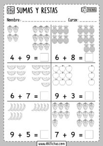 Sumas de dibujos para primaria