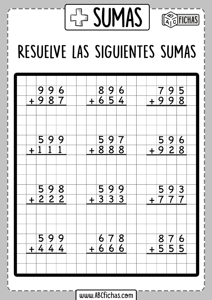 Ejercicios de repaso de sumas