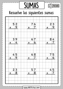 Ejercicios de sumas para primero de primaria