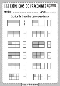 Fichas con ejercicios de fracciones