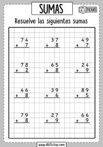 Sumas dos sumandos dos digitos