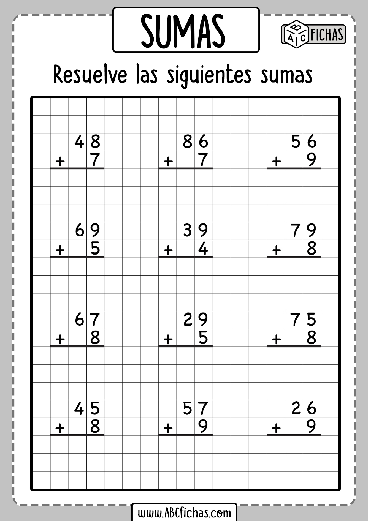 Sumas para niños de primaria