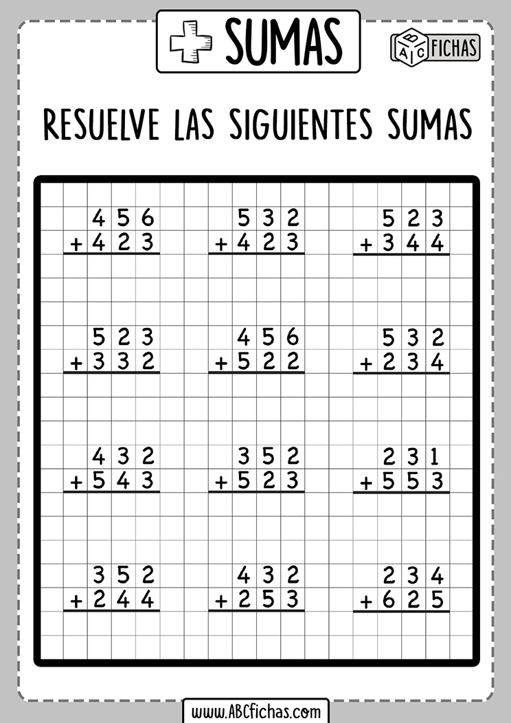 Sumas sin llevar para repasar