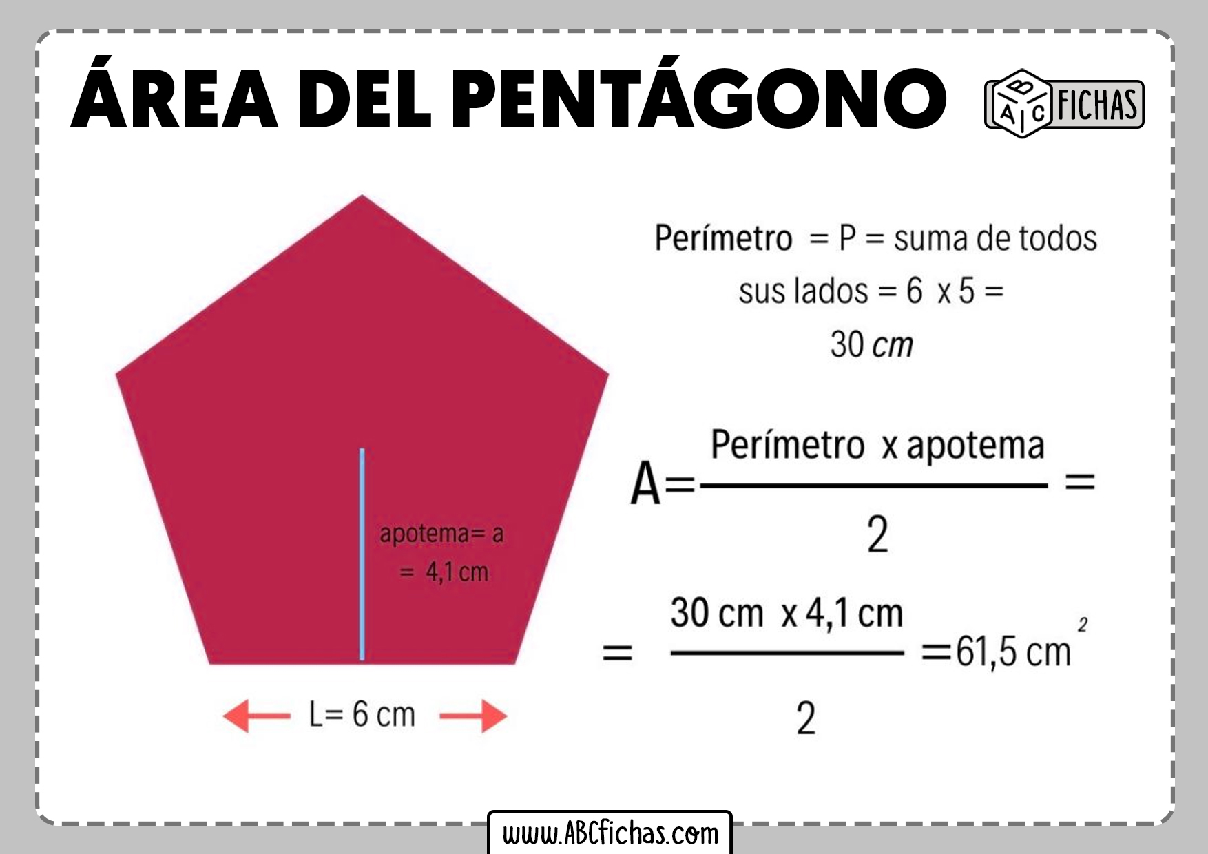 Area del pentagono