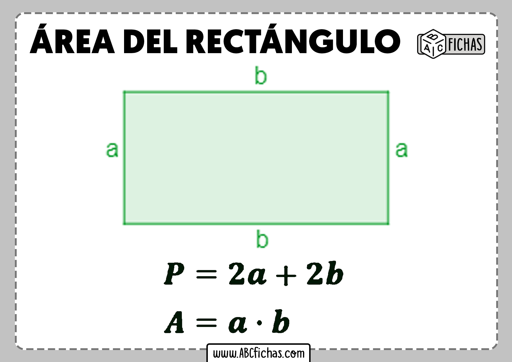 Area Del Rectangulo Abc Fichas