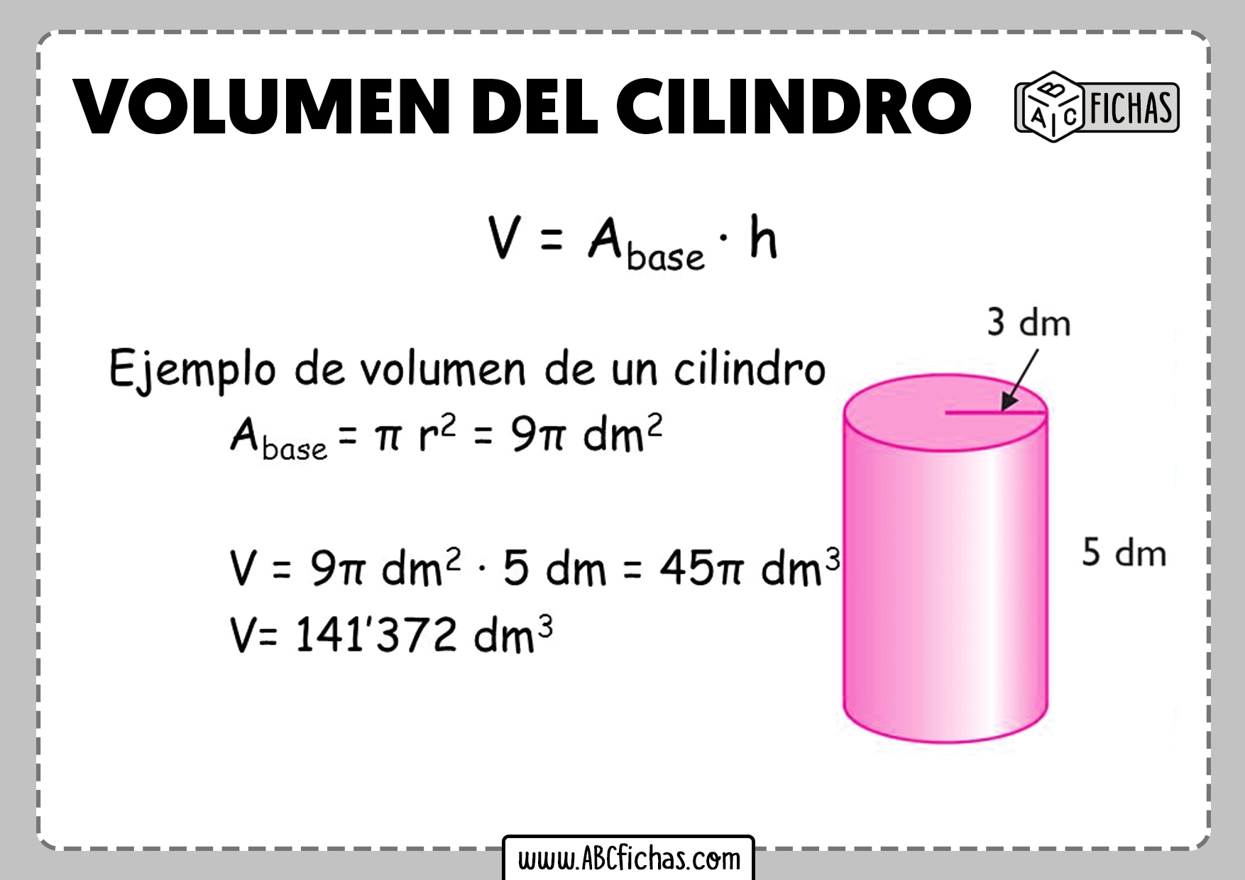 Como se calcula el volumen del cilindro