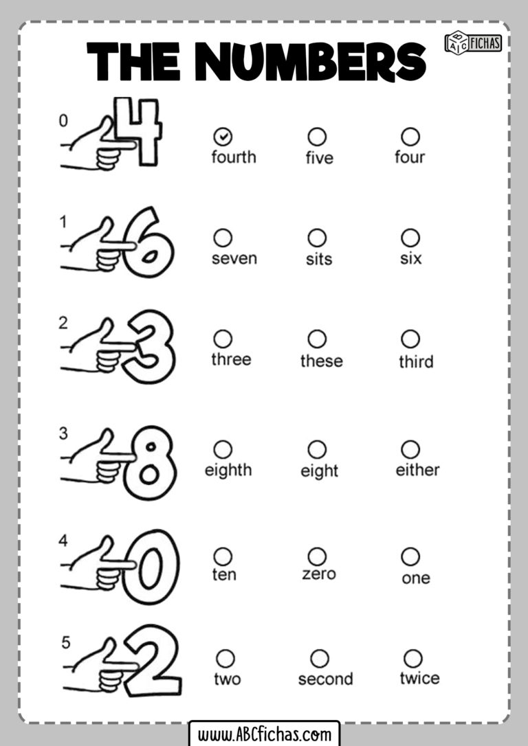 Ejercicios De Los Numeros En Ingles Abc Fichas