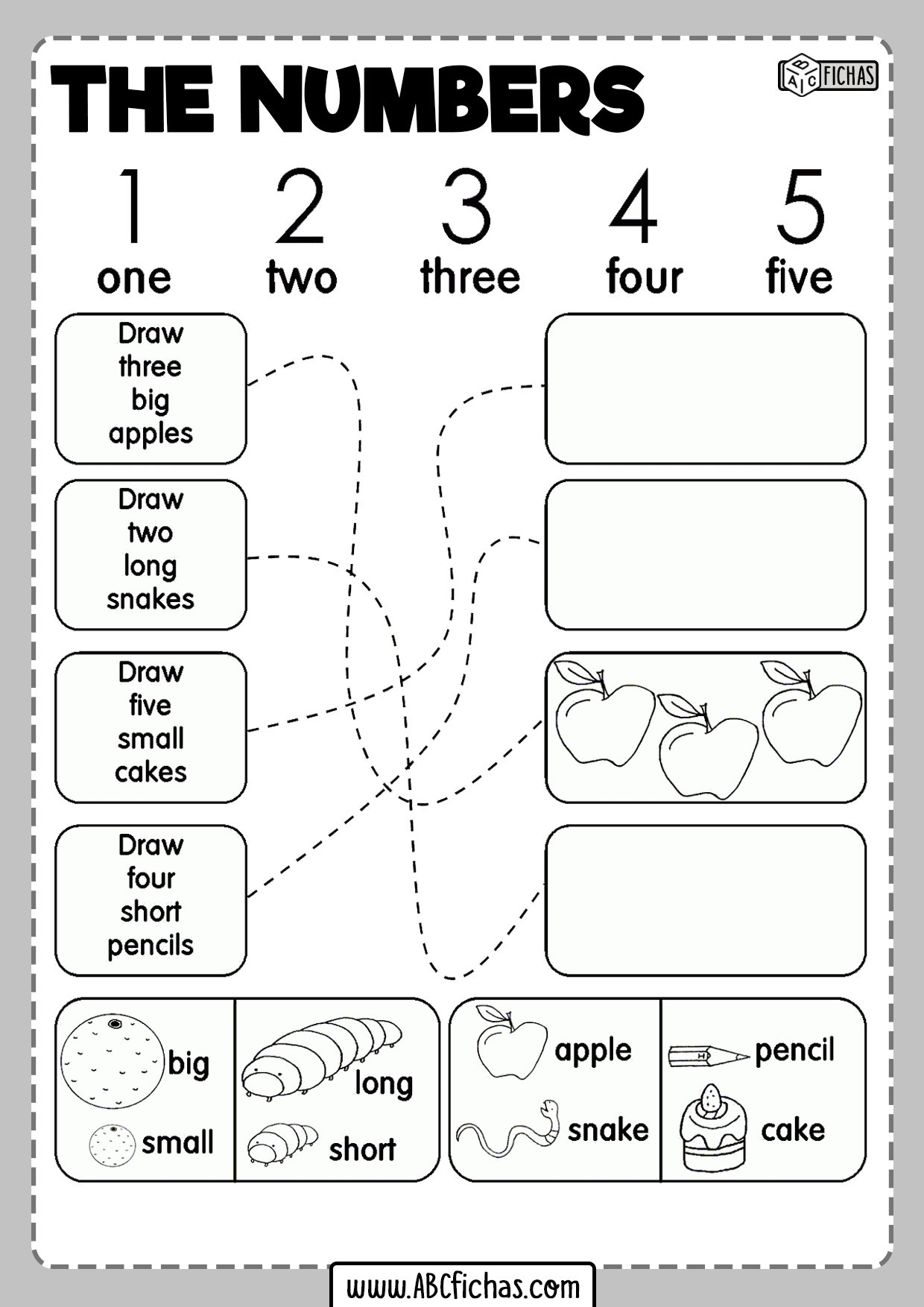 Ficha aprender los numeros en ingles