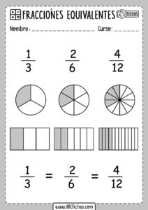 Fichas de fracciones equivalentes