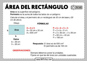 Formula del area del rectangulo