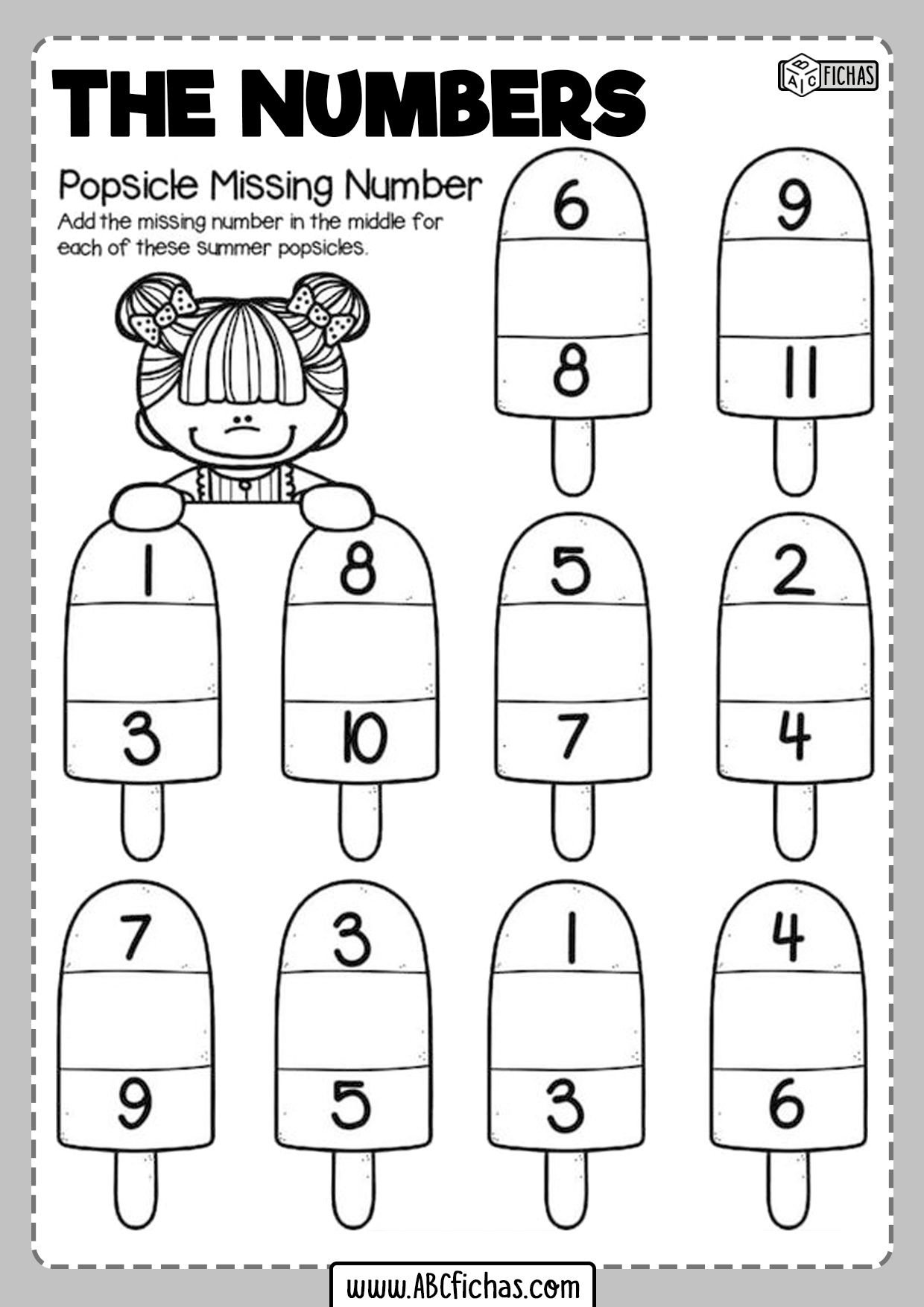 Learning numbers worksheet for kids