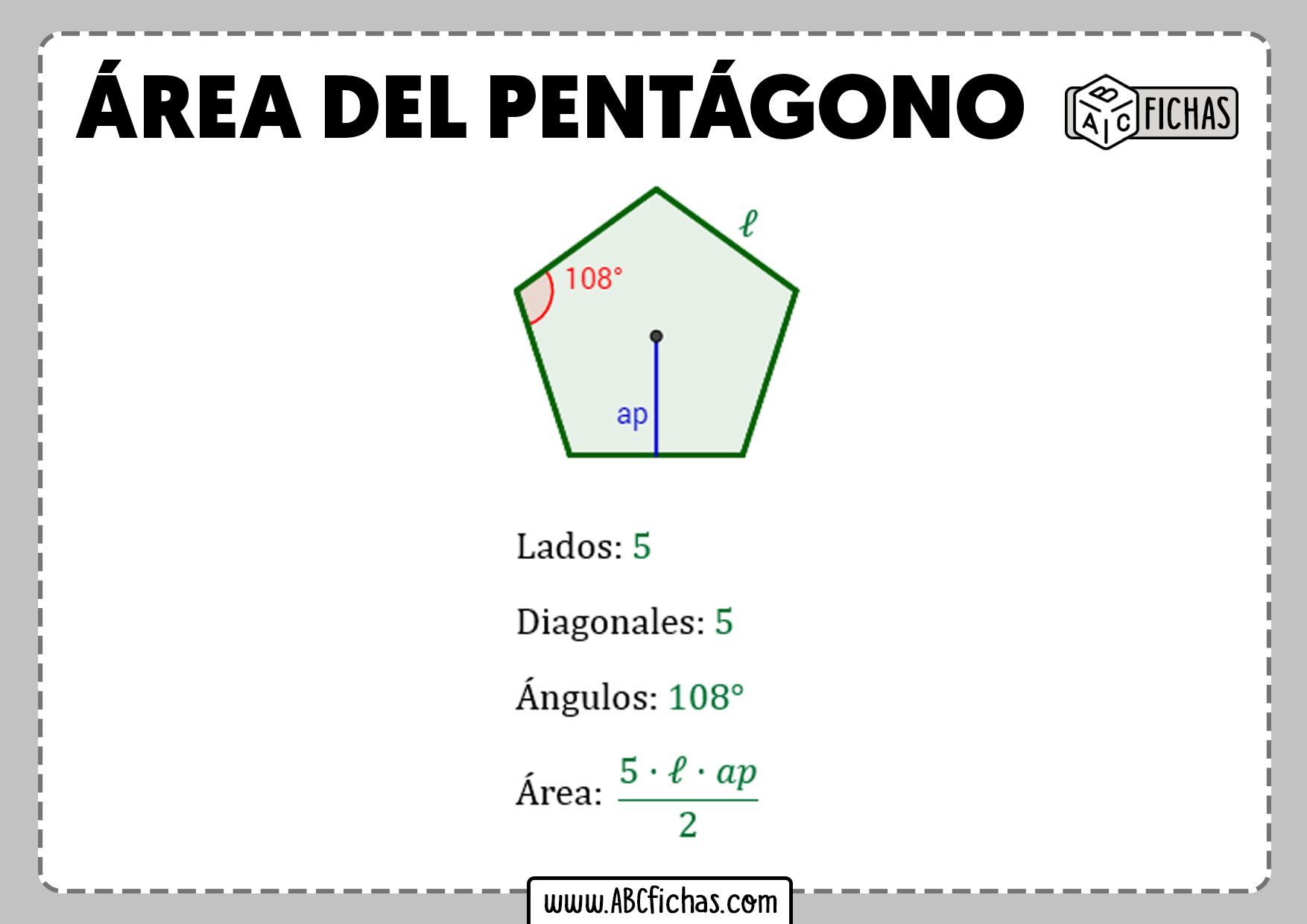 Pentagono formula del area