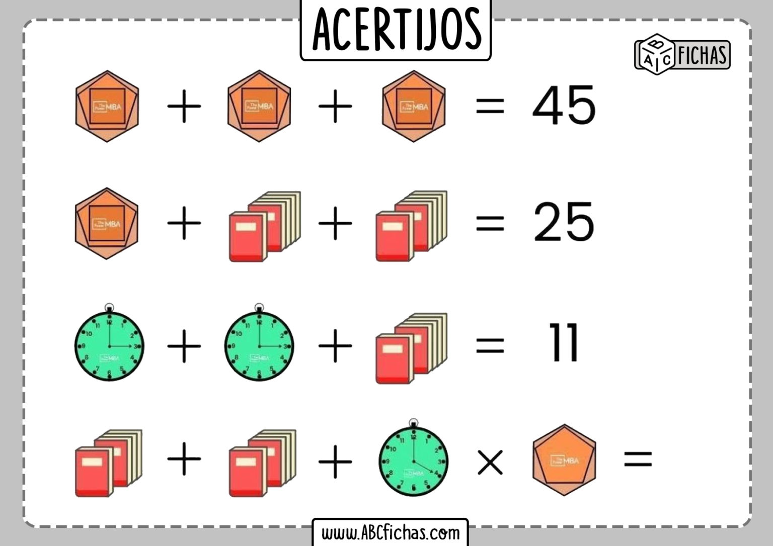 Acertijos Matemáticos Para Niños | Fáciles | Pack Descargable