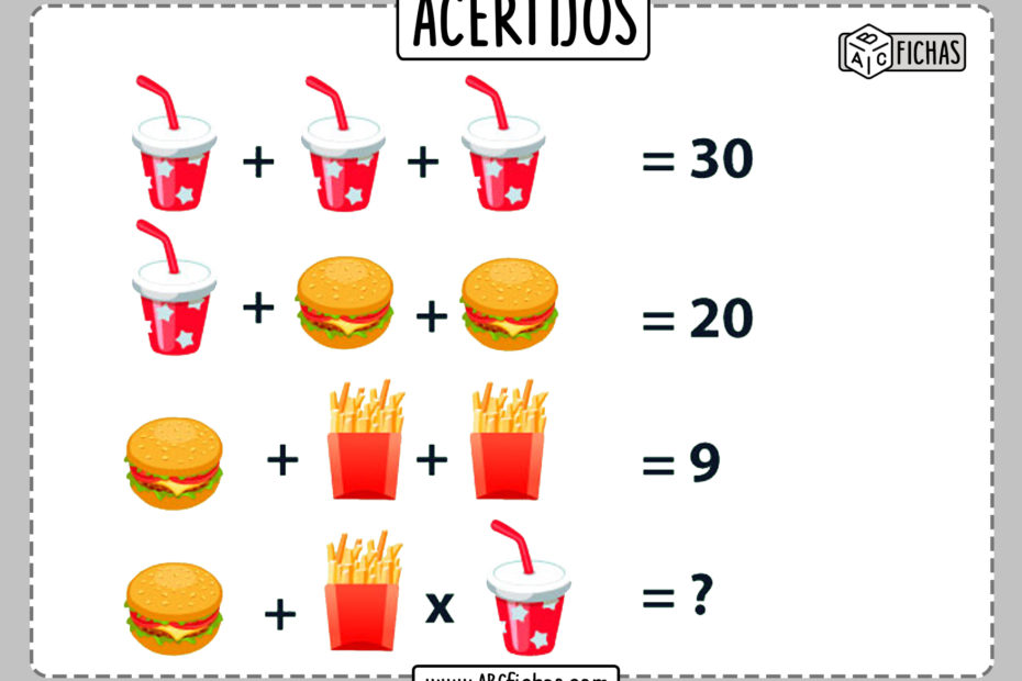 Acertijos matematicos faciles