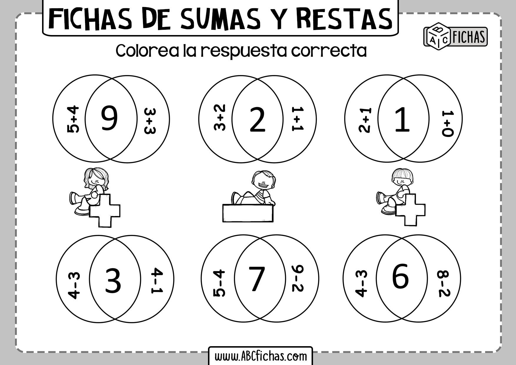 Actividades de sumas y restas para niños pequeños