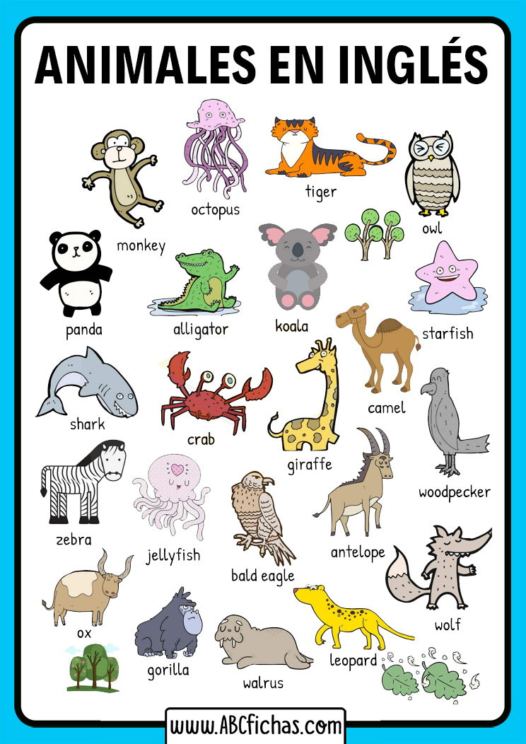 Animales en ingles para niños