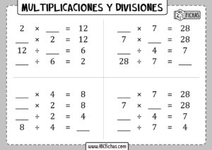 Cuadernillo de multiplicaciones y divisiones